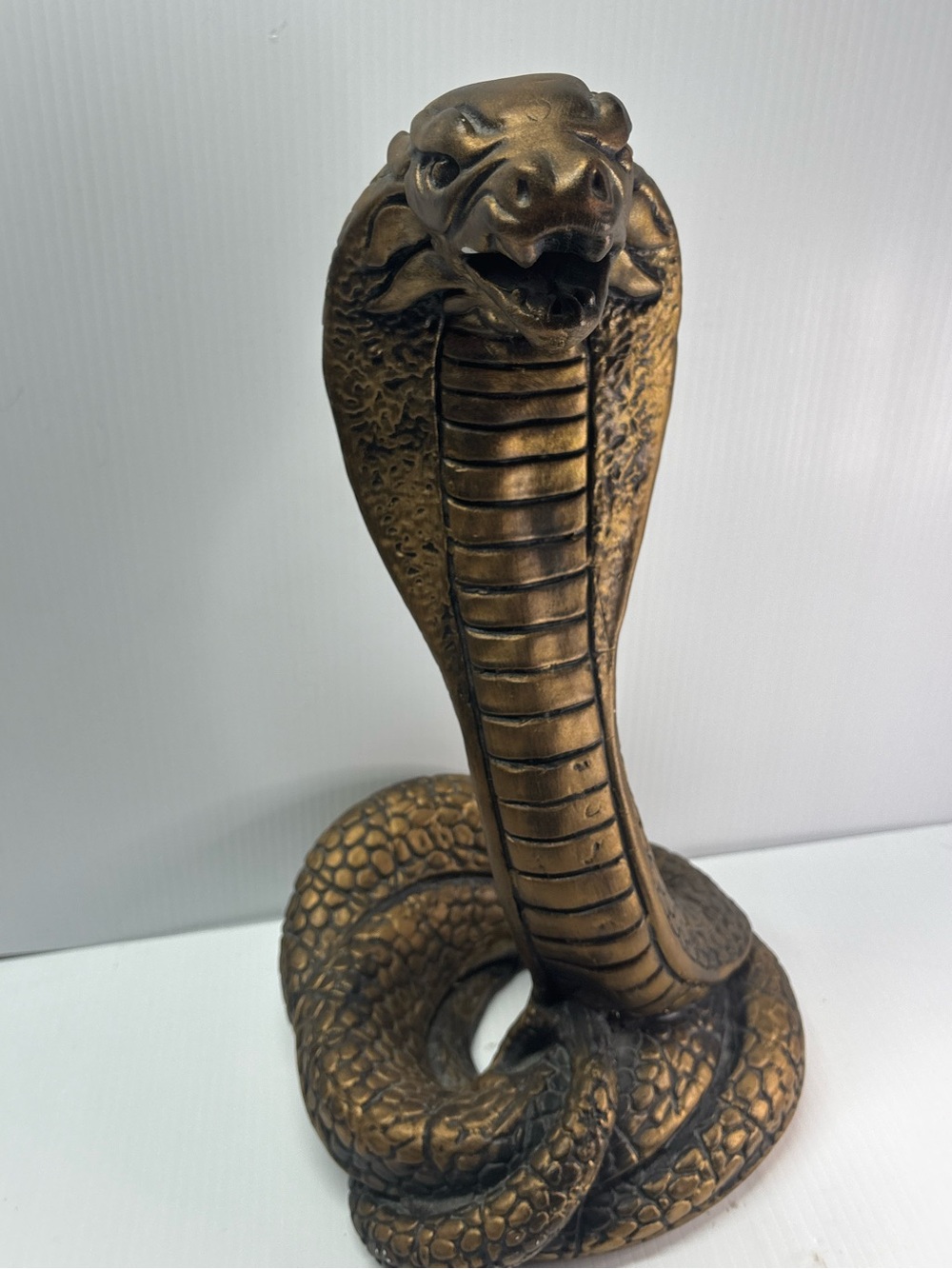 Large Cobra Statue Bronze Heavy Resin Shelby GT500 Garage Man Cave Decor 18”